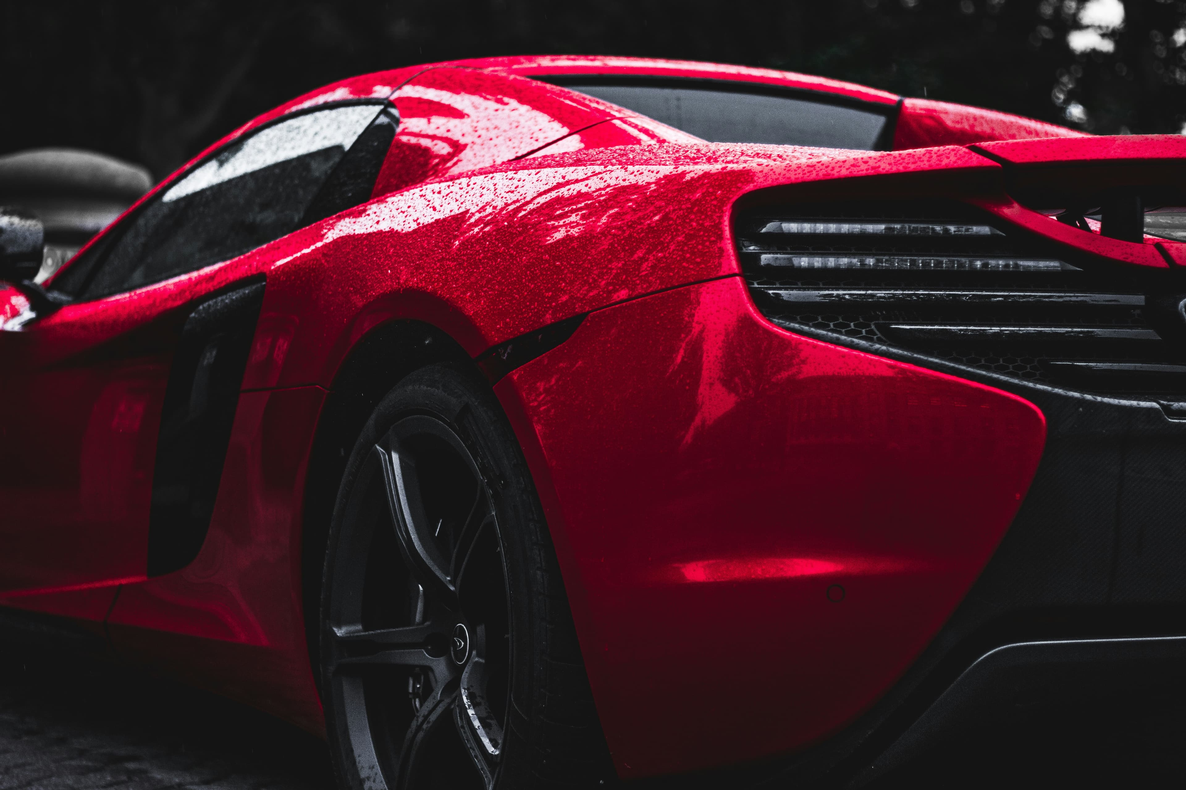 Sports car paint after correction